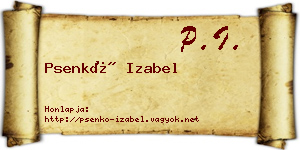 Psenkó Izabel névjegykártya